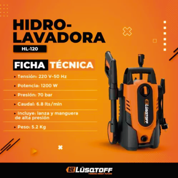 HIDROLAVADORA ELECTRICA MAX PRES HL-120 - Image 3