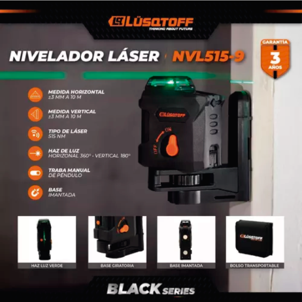 NIVEL LASER 515 MM BLACK NVL515-9 - Image 2